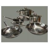 8 Pc Preowned Bella Stainless Cookware