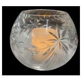 Beautiful Lead Crystal Bowl & Candle-Battery