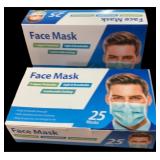 (4) Boxes of (25) Disposable Face Masks