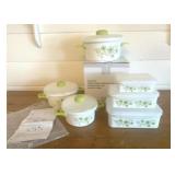 Green Floral 12 Pc Microwave Cookware/Storage