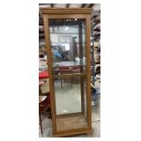 6.6 " 12"x 24" Oak Mirror Back Curio w