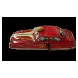 Metal Wind Up Fire Dept Car