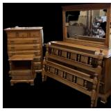 Sprague & Carlton Bed, Dresser, Chest & 2 Night