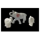 (3) Ceramic Elephants