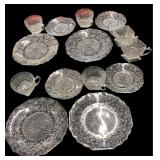 14 Pc Pressed Glass Dishes