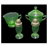 Green Depression Cream & Sugar Salt & Pepper