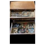 Estate Jewelry Box and Jewelry
