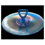 11 inch Blue Carnival Tidbit Dish