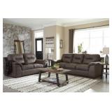 Ashley 62002 Maderla Walnut 96" Sofa & Love Seat