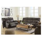 Ashley 53505 Denoron PWR Reclining Sofa & Love Set