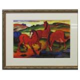 Red Horses Giclee By Marc Franz