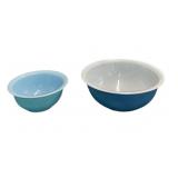 (2) Blue Pyrex Bowls