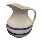 Roseville, Ohio Blue Striped Pottery Pitcher