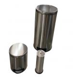 (3) Pc Stainless Foot Press Garbage Cans & Toilet