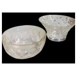 (2) Old Crystal Serving Bowls