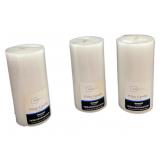 Set of 3 Unscented Pillar Candles