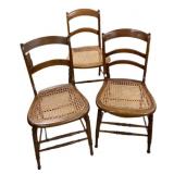 (3) Estate Cain Seat Chairs-Great Shape