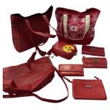 (4) Red Purses (3) Fossil Wallets & (1) Tommy