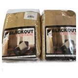 (2)  52"x84" Antique Brass Grommet Top Black Out