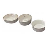 Estate French White Corning Ware Bowl Set