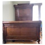 Gorgeous Burl Walnut Antique Full Bed