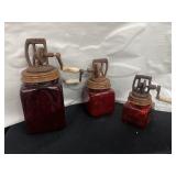 3pc Cranberry Dazey Churn Set