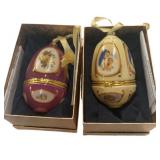 (2) Ceramic Mr Christmas Eggs