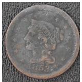 1853 Braided Hair Liberty Copper Large Cent