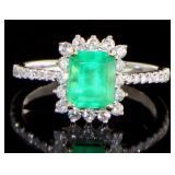 14kt Gold 2.15 ct Natural Emerald & Diamond Ring