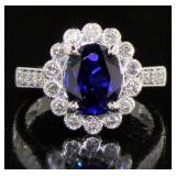 14kt Gold 2.05 ct Oval Sapphire & Diamond Ring