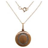 10kt Rose Gold Round Diamond Pendant