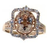 14k Gold 2.01 ct Morganite & Diamond Ring