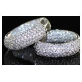 10kt Gold Brilliant 2.00 ct Diamond Hoop Earrings