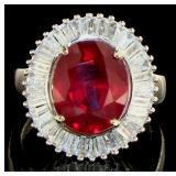 14kt Gold 7.12 ct Ruby & Diamond Ring