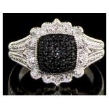 Elegant Black Diamond Cocktail Ring