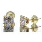 10kt Gold 2.00 ct Swarovski Stud Earrings