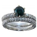 14k White Gold 3.47 ct Fancy Blue Diamond Ring