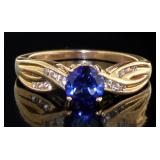 10kt Gold Brilliant Sapphire Solitaire Ring