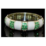 Elegant Emerald & Opal Eternity Band