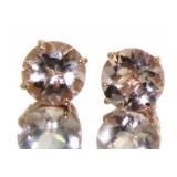 14Kt Rose Gold 2.25 ct Round Morgantie Studs