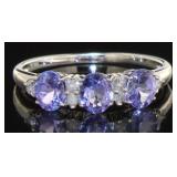 Natural Tanzanite & Diamond Designer Ring