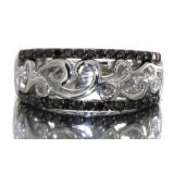 Antique Style 1/4 ct Black Diamond Ring