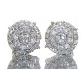 10kt Gold Round Brilliant 1.00 ct Diamond Earrings