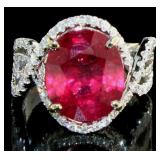 18kt Gold 9.56 ct Ruby & Diamond Ring