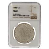 1885 New Orleans MS63 Morgan Silver Dollar