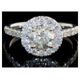 14k White Gold 1.65 ct Round Cut Diamond Ring