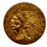 1908 Indian Head $2.50 Gold Quarter Eagle