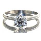 14kt Gold 1.01 ct Round Lab Diamond Solitaire Ring