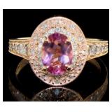 14k Gold 1.58 ct Tourmaline & Diamond Ring