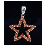 10kt Gold Orange Sapphire Star Pendant